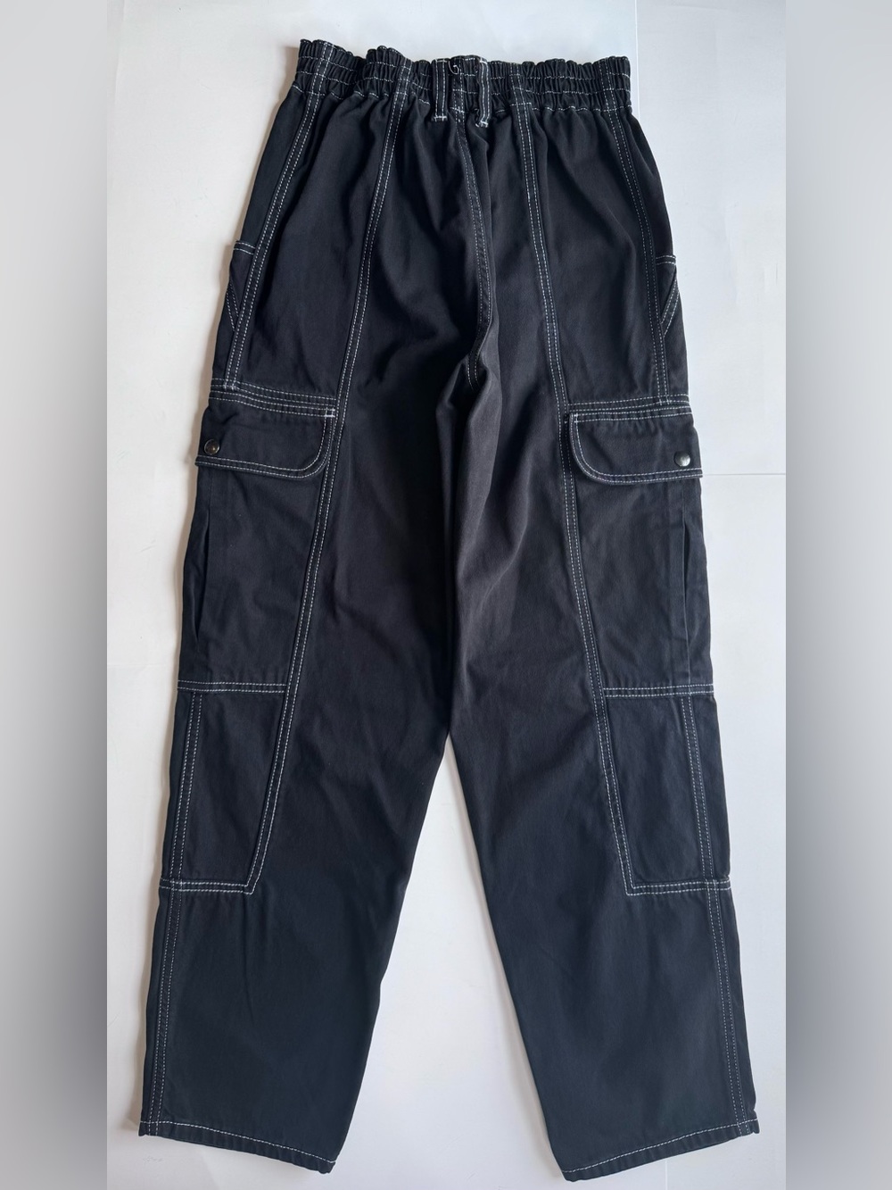 BDG Urban Outfitters Relaxed Skate Cargo Jeans Black Contrast Stitch W26 - Picture 4 of 10